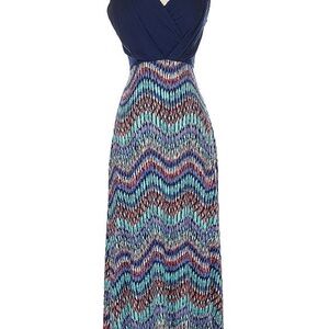 Gilli Navy and Multicolor Maxi Dress